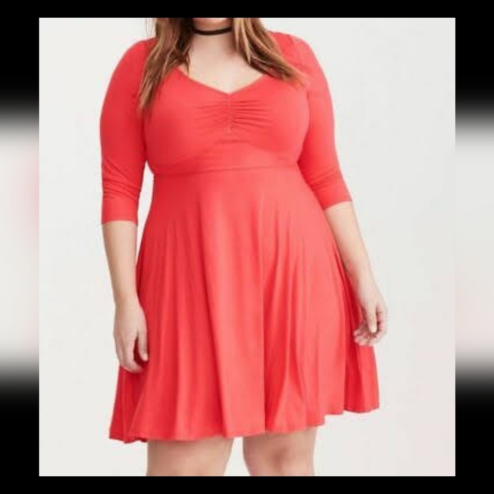 Torrid 3/4 Sleeved Skater Dress